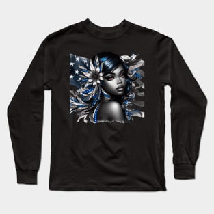 American Beauty, Deep Blue and Hazel Eyes | Catsie Cat Long Sleeve T-Shirt